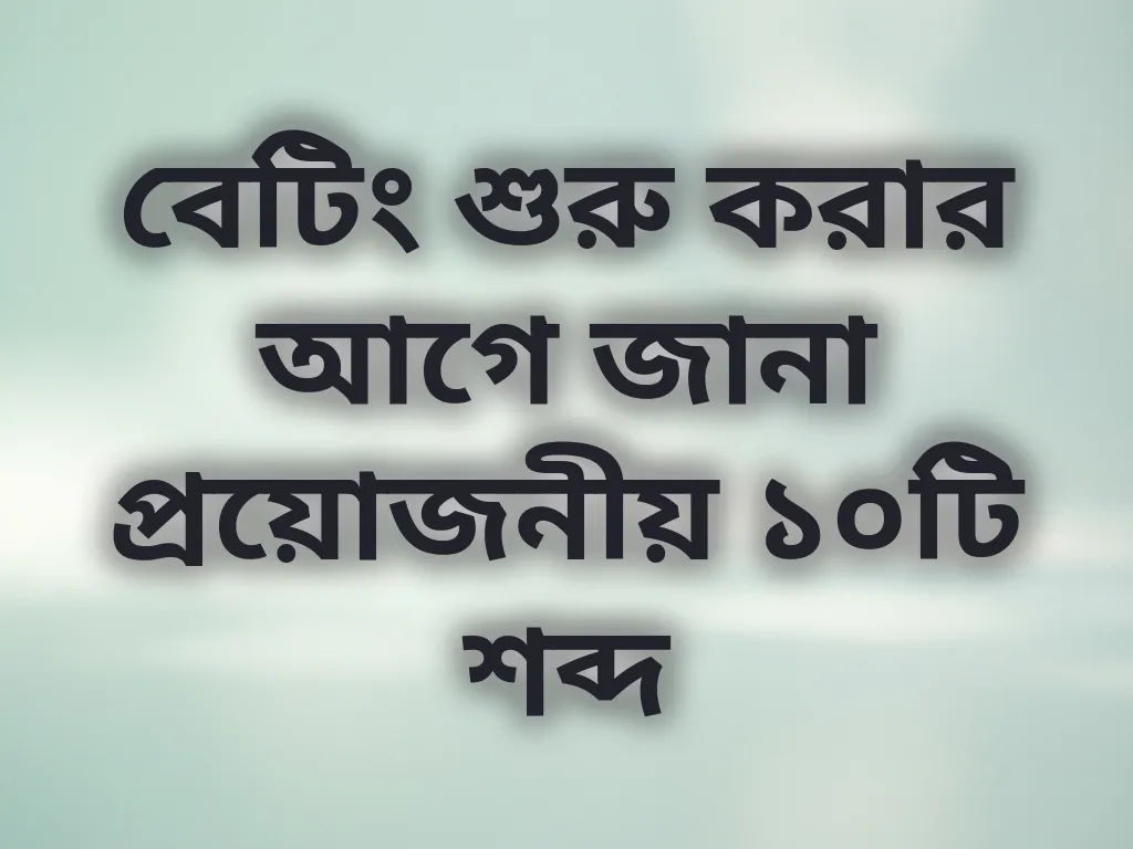 বেটিং শব্দাবলি